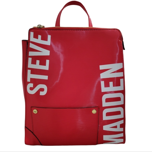 New Without Tags! Steve Madden Shiny Red BHart Backpack Bag - Picture 1 of 5